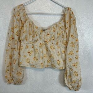 Abercrombie and Fitch Long Sleeve Babydoll Peplum Top Floral NEW NWT​